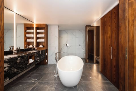 Horizon Suite | Bathroom | Shower, free toiletries, hair dryer, bathrobes