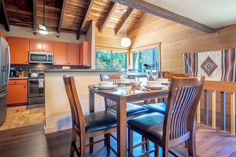 Bistro style dining table + bar seating for 3