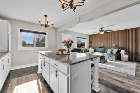 Open Concept Kitchen flows into Main Level Living Area