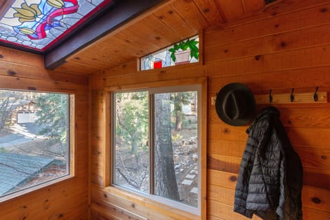 Beautiful stained glass in the entry.