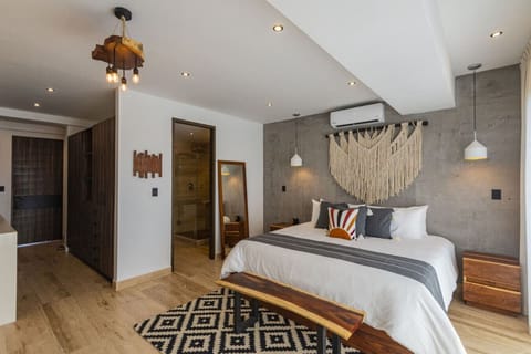 Luxury retreat: king bed, ensuite bath, smart TV & designer style.