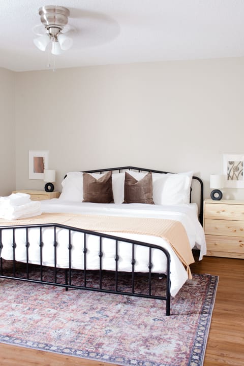 You won't want to get out of this king bed