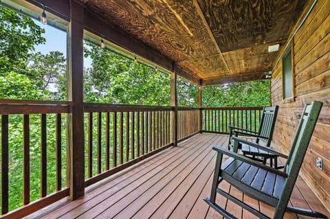 Peek through the treetops while rocking on the upper deck.