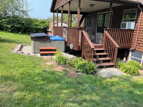 Large hot tub off rear deck