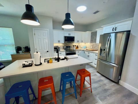 Fully stocked newly renovated kitchen