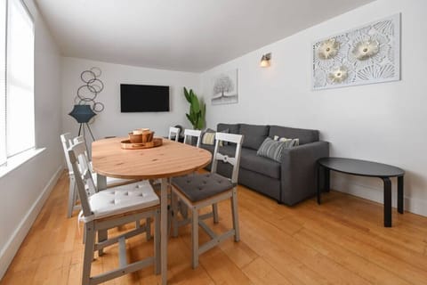 Relax in the living and dining area for a quiet dinner.