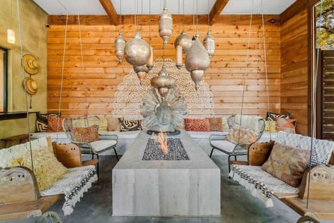 Firepit beside the dining area