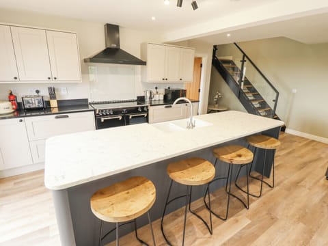 Fridge, dishwasher, electric kettle, toaster