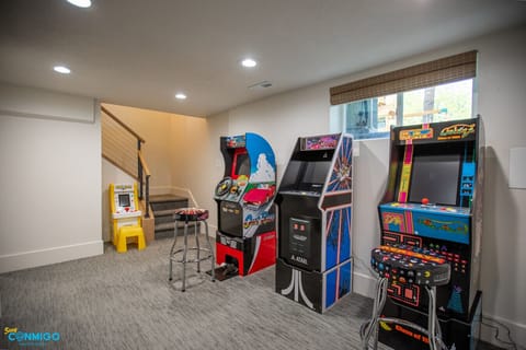 Colorful arcade zone with classics like Pac-Man, Out Run & Galaga.