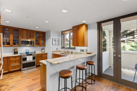 Extra seating at the bar and everything you’ll need to cook in if you’d like.