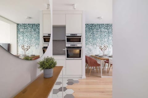 Modern, fully equipped kitchenette.