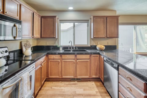 Modern appliances and tons of prep space.