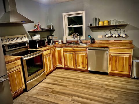 Full kitchen with everything youll need to cook for the whole house.