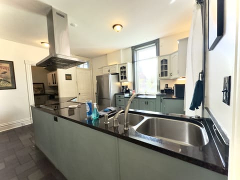 View from sink area. So much counter space to prep and serve!