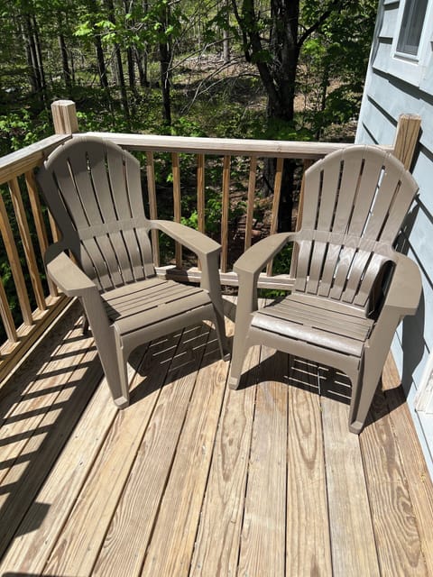 Small deck to enjoy with a gas grill.