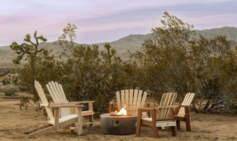 Propane fire pit and seating. 