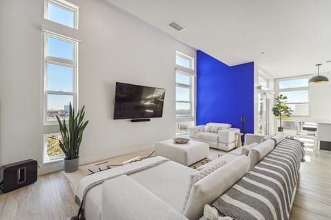 Living Room — The Penthouse vacation rental in Denver.