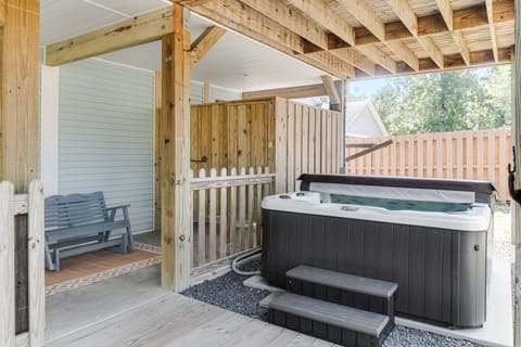 Rinse off the Salt & Sand & then Step into the Hot Tub. Can't you just hear the Bubbling Water?