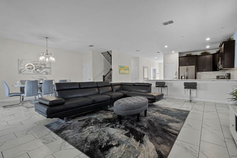 Living area with contemporary furniture