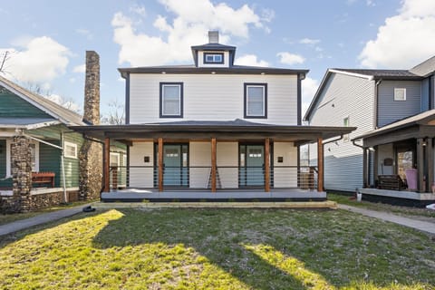 Front Porch: Invite tranquility with a charming entryway and rustic wood accents—your getaway awaits!