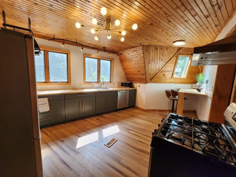 Kitchen with large counter area