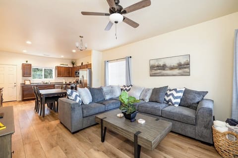 Living room and kitchen open floor plan