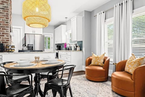 Relish extra seating options along with our dining set designed to accommodate four people.