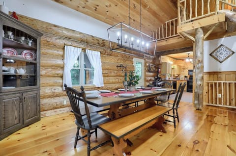 This beautiful dining table seats 6!