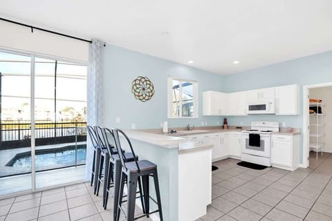 Sleek Kitchen Counter with Bar-Style Seating