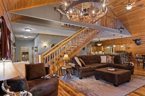 LIVING ROOM:  Spectacular living room with huge stone fireplace!