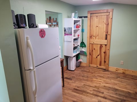 KITCHEN: The kitchen with the fridge in the back