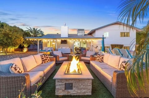 Cozy up and star gaze by the fire
