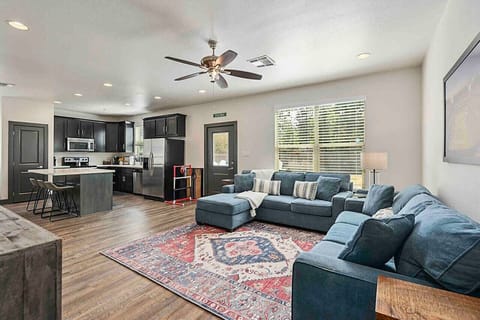 Open concept living dining and kitchen