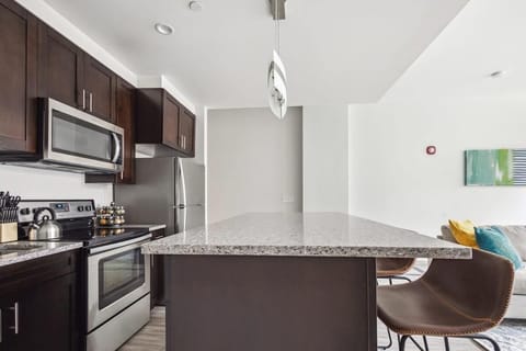 A modern kitchen island