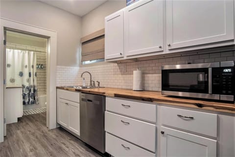 Palmer House kitchen with bathroom off the kitchen