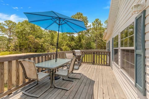 Outdoor seating with BBQ Grill