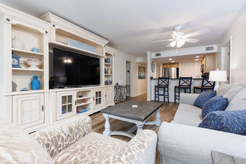 The open floor plan from the kitchen to the living area provides lots of space