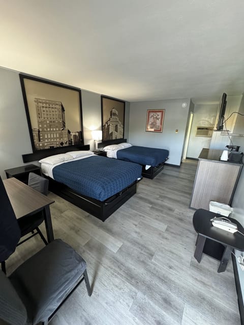 Room, 2 Double Beds, Smoking | Memory foam beds, individually furnished, desk, laptop workspace