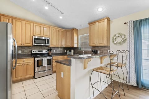 Full kitchen with everything you'll need for your stay