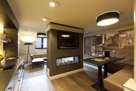 Executive Suite (Vredespaleis) | Living area | Flat-screen TV, fireplace