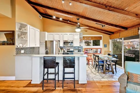 Main living space is open to the kitchen and dining area
