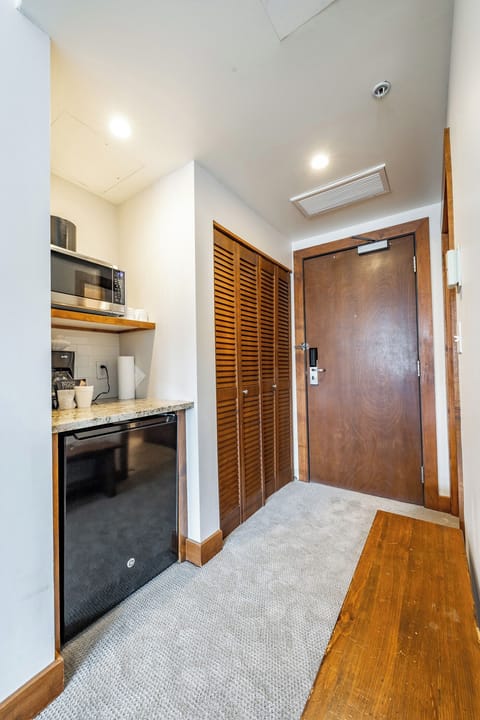 Entryway / Microwave, Mini Fridge, and Coffee Maker