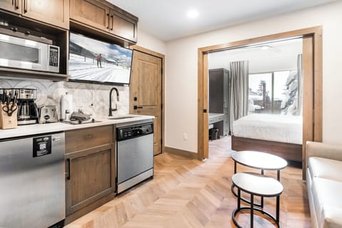 Kitchenette / Living Area with Sleeper Sofa / Bedroom with 1 King Bed