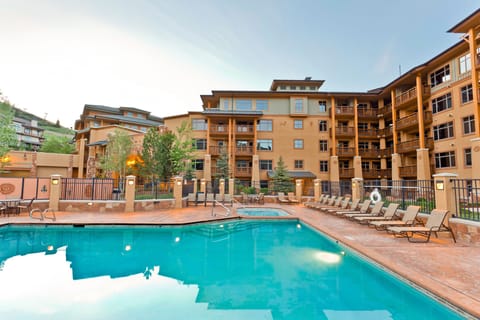 Outdoor heated pool and hot tub