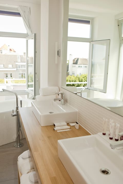Suite, Sauna, Sea View (Terrace) | Bathroom | Shower, rainfall showerhead, free toiletries, hair dryer
