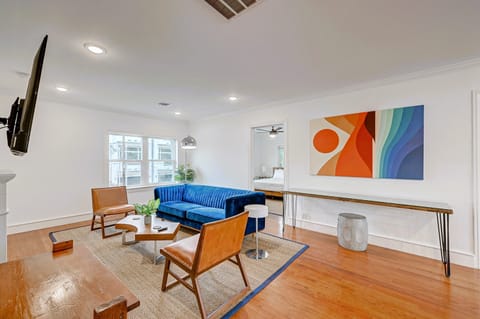 Living room with 65" Internet Ready TV. 