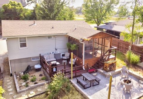 Two Decks, one Enclosed, Firepit Area