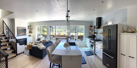 Living room and kitchen main floor overlook