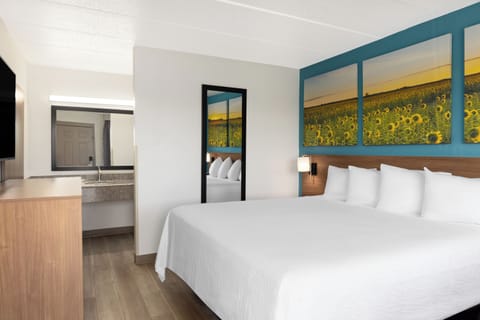 Suite, 1 King Bed, Accessible, Non Smoking (Efficiency, Mobility, Roll-in Shwr) | Free WiFi, bed sheets