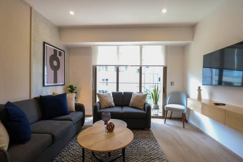 Lovely living room with smart tv